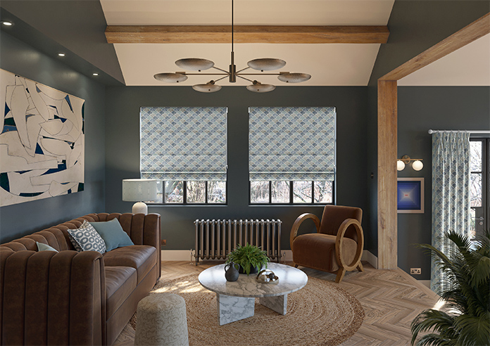 Foxley Faux Silk, Marine - Roman Blind - Image 8